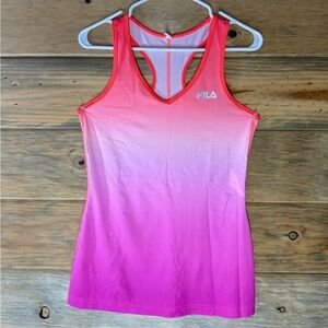 FILA Women's Coral and Pink Gradient Tank Top